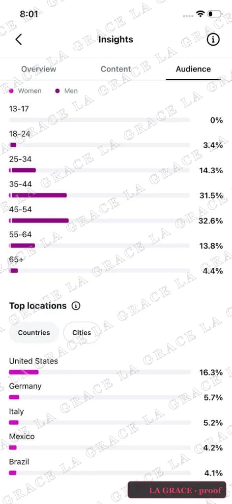 Instagram Audience · 35–54 домінують · US / EU